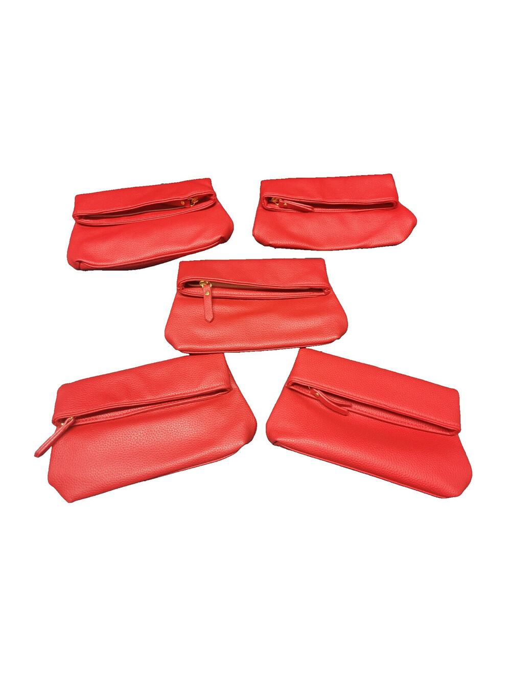 5x Elizabeth Arden Red Faux Leather Cosmetic Makeup Travel Bag Carry Zip Pouch